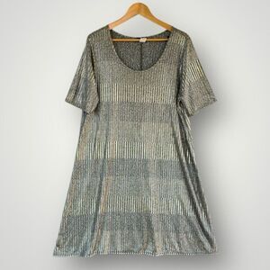 🎉5 for $45🎉 Espresso Dress Metallic 2X
